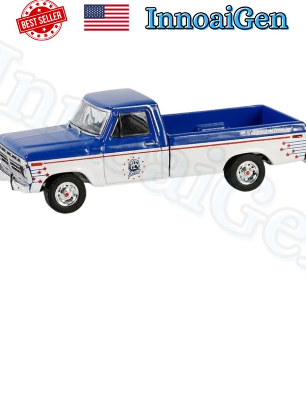 Ford F-250 Smokey Bear Diecast Pickup Truck Retro Collectible Blue/White - NWOB
